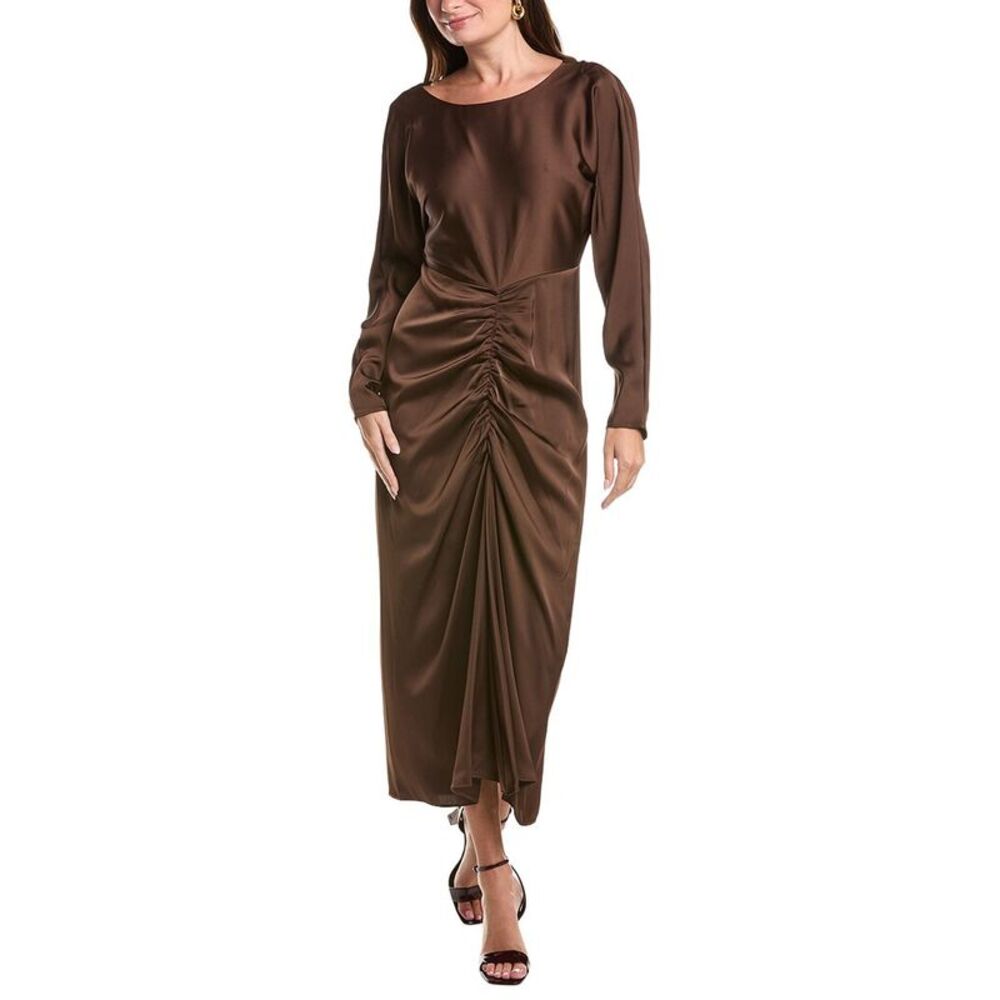 Taylor Womens  Long Sleeve Midi Dress, Brown